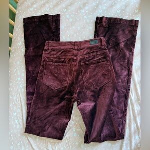 PAIGE Burgundy Velvet Trousers